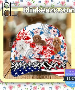 Poodle American Flag Classic Caps