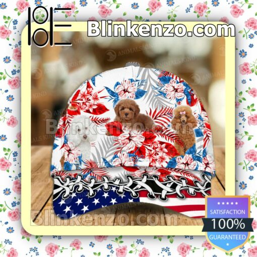 Poodle American Flag Classic Caps