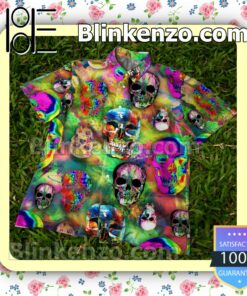 Psychedelic Skull Trippy Summer Beach Shirt