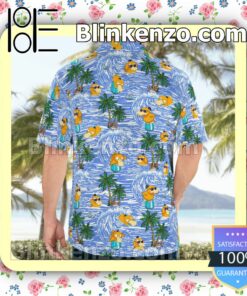 Psyduck Surfing Casual Button Down Shirts a