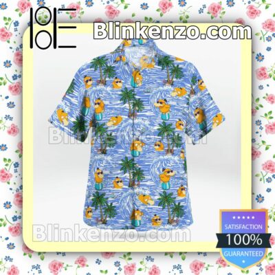 Psyduck Surfing Casual Button Down Shirts b
