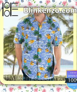 Psyduck Surfing Casual Button Down Shirts c