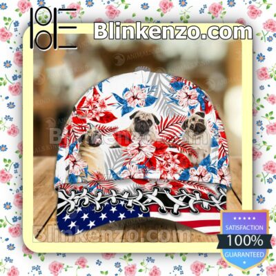 Pug American Flag Classic Caps