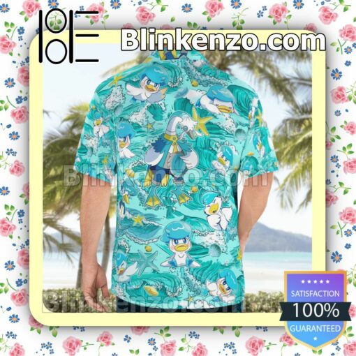 Quaxly Pokemon Casual Button Down Shirts a