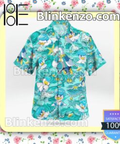 Quaxly Pokemon Casual Button Down Shirts b