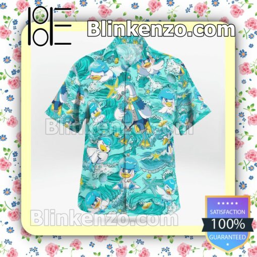 Quaxly Pokemon Casual Button Down Shirts b