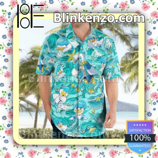 Quaxly Pokemon Casual Button Down Shirts c