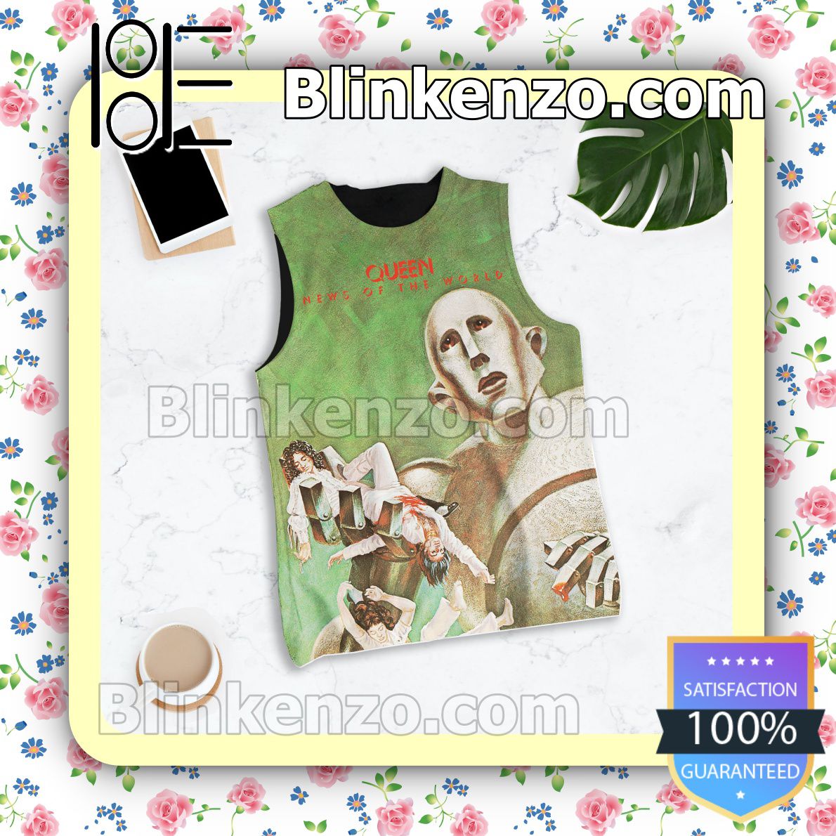Queen News Of The World Album Cover Womens Tank Top