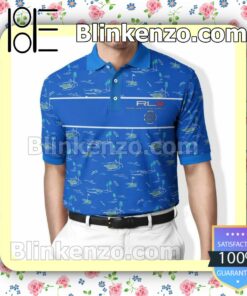 Ralph Lauren Golf Court Pattern Blue Custom Polo Shirt