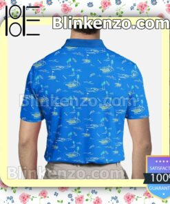Ralph Lauren Golf Court Pattern Blue Custom Polo Shirt a