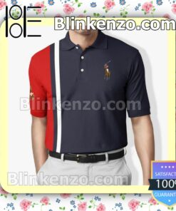 Ralph Lauren Mix Color Navy And Red Custom Polo Shirt