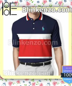 Ralph Lauren Mix Color Navy White And Red Custom Polo Shirt
