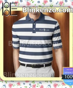 Ralph Lauren Navy And White Striped Custom Polo Shirt