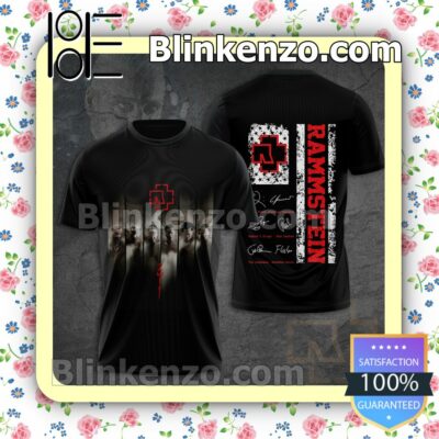 Rammstein Band Signatures Black Custom Shirt