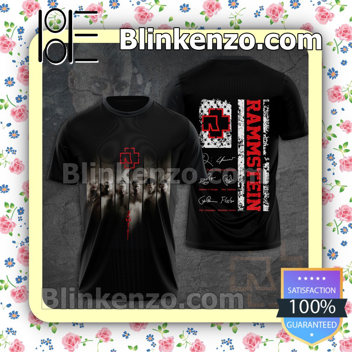 Rammstein Band Signatures Black Custom Shirt