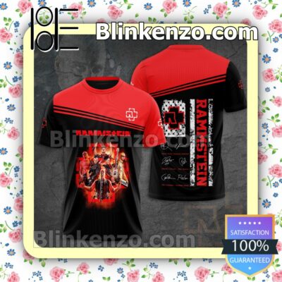 Rammstein Band Signatures Black Red Custom T-shirts