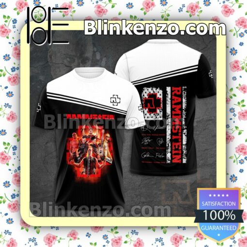 Rammstein Band Signatures Black White Custom Shirt