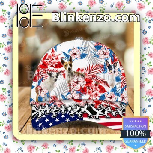 Rat Terrier American Flag Classic Caps