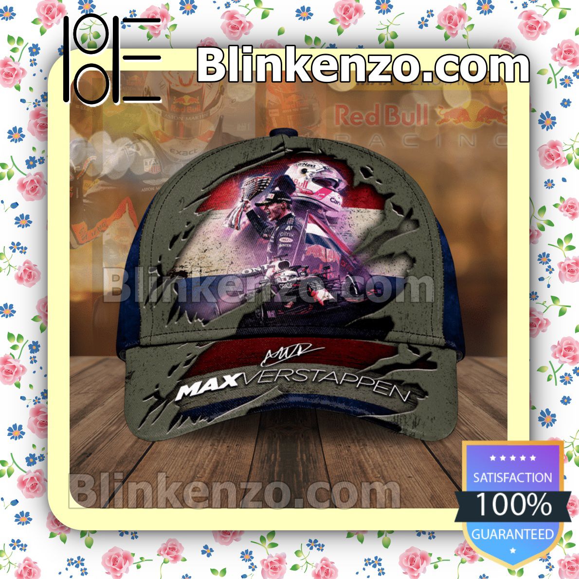Red Bull Max Verstappen Signature Baseball Caps Gift For Boyfriend