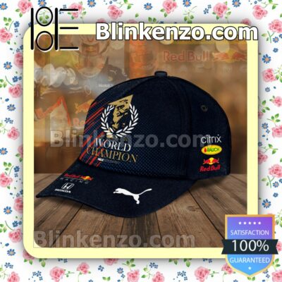 Red Bull Racing Honda 2021 World Champion Max Verstappen Baseball Caps Gift For Boyfriend b