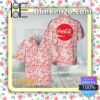 Red Cocacola Doodle Art Beach Shirts