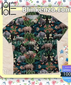 Rhino Tropical Summer Beach Shirt