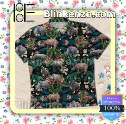 Rhino Tropical Summer Beach Shirt