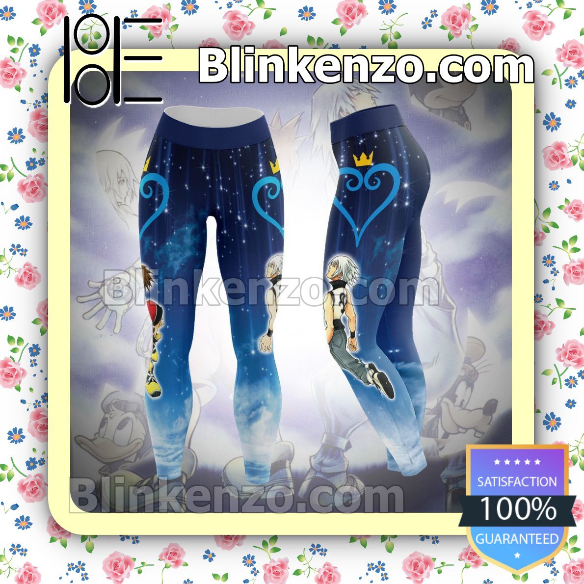 Order Riku And Sora Kingdom Hearts Blue Workout Leggings