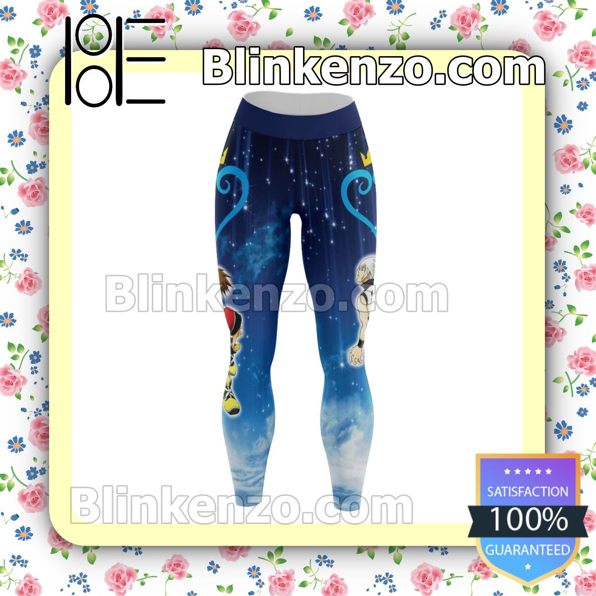 Clothing Riku And Sora Kingdom Hearts Blue Workout Leggings