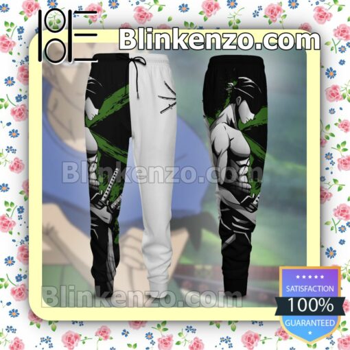 Roronoa Zoro One Piece Anime Black And White Gift For Family Joggers a
