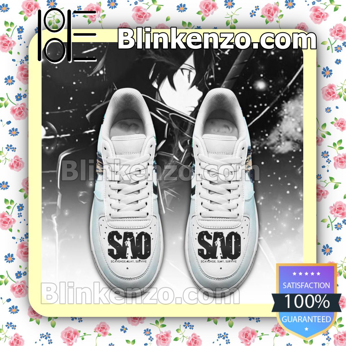Unisex SAO Kirito Sword Art Online Anime Nike Air Force Sneakers