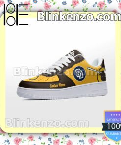 San Diego Padres Mascot Logo MLB Baseball Nike Air Force Sneakers a