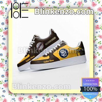 San Diego Padres Mascot Logo MLB Baseball Nike Air Force Sneakers b