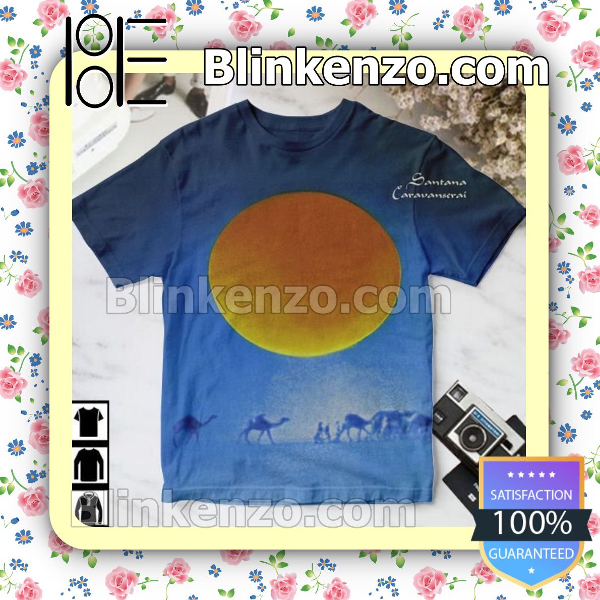 Santana Caravanserai Album Cover Blue Custom T-shirts