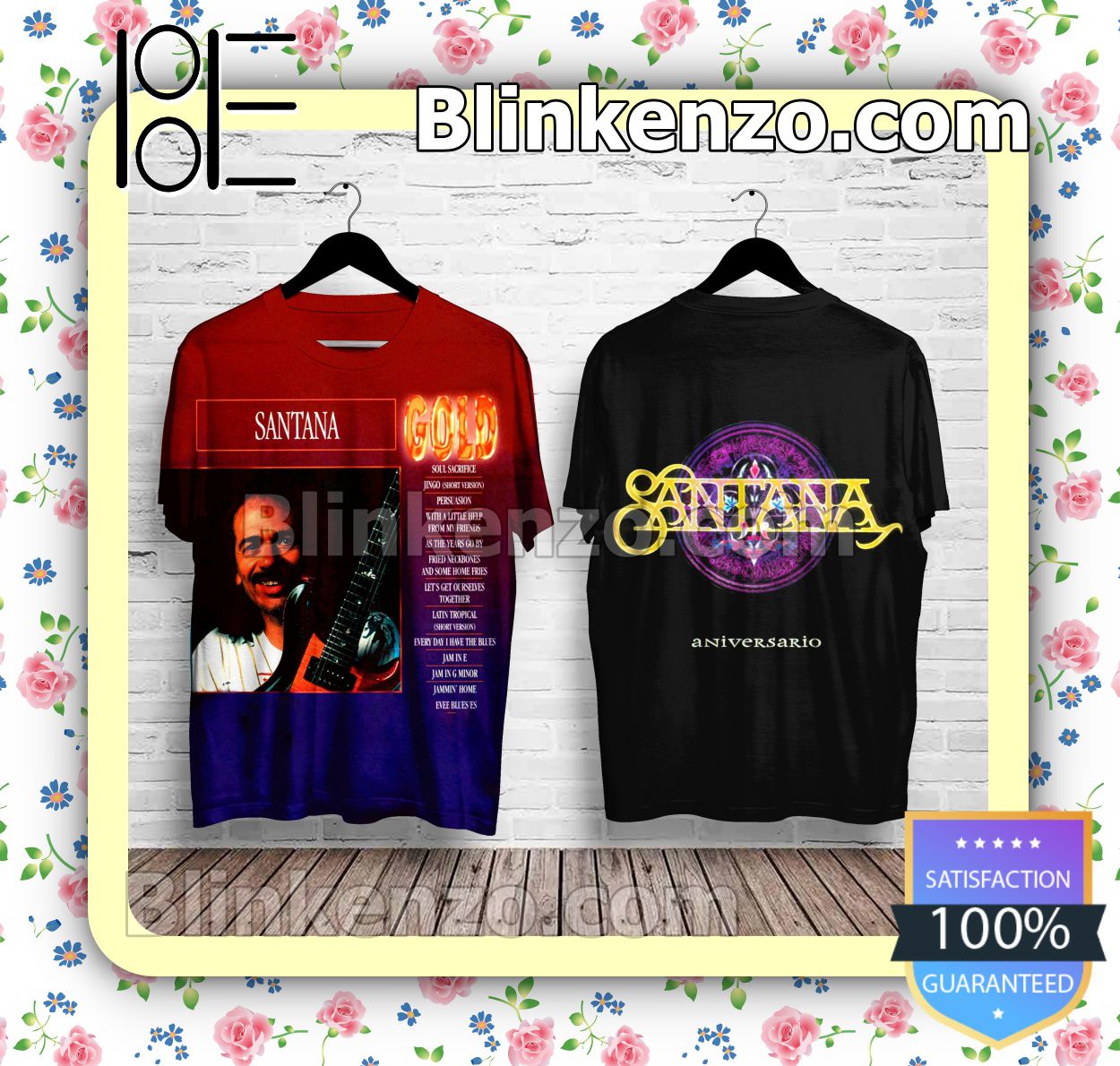 Santana Gold Album Cover Custom T-shirts