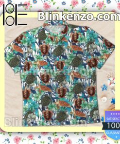 Sea Turtle Floral Summer Beach Shirt a