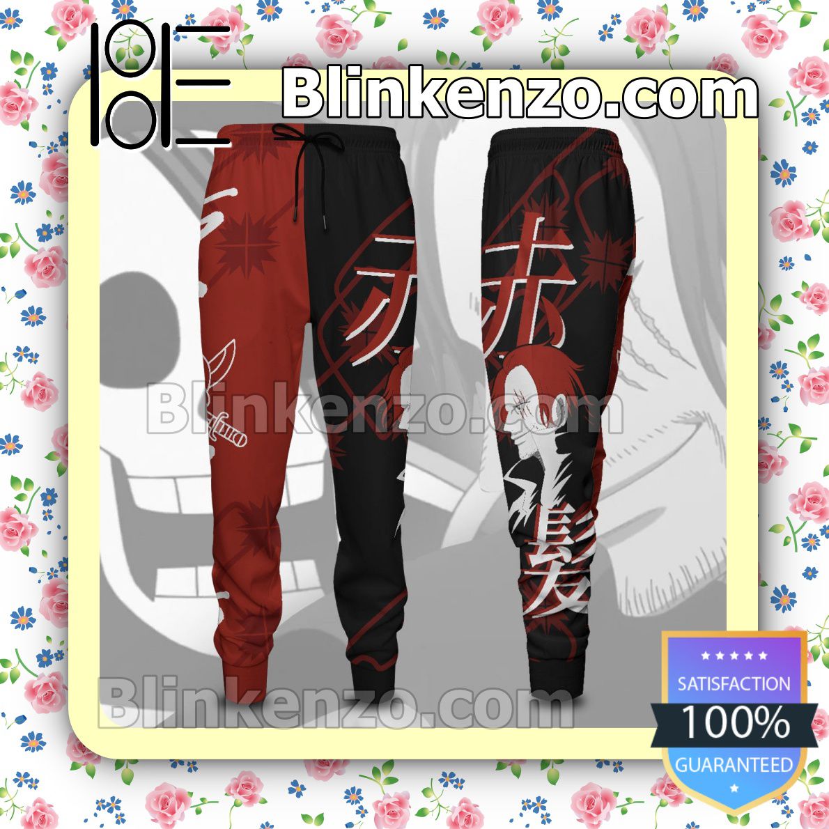  Ships From USA Shanks One Piece Anime Black And Red Gift For Family Joggers