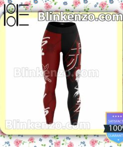 Shanks One Piece Anime Black And Red Workout Leggings b