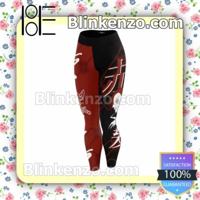 Shanks One Piece Anime Black And Red Workout Leggings c