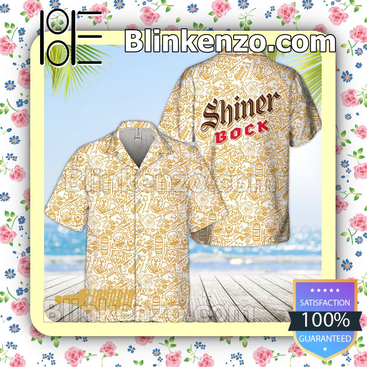 Shiner Bock Beer Doodle Art Beach Shirts