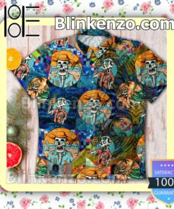 Skeleton Beach Vibe Summer Beach Shirt b