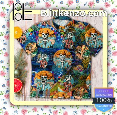 Skeleton Beach Vibe Summer Beach Shirt b