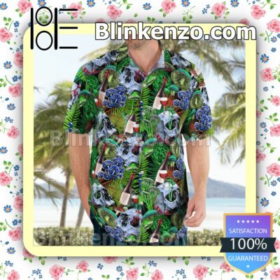 Skull And Wine Art Casual Button Down Shirts c