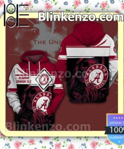 Skull Holding Alabama Crimson Tide Logo Custom Womens Hoodie