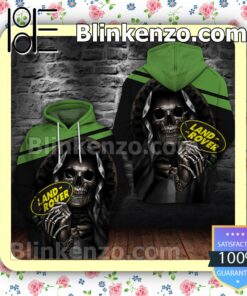 Skull Holding Land Rover Logo Logo Black And Green Custom Womens Hoodie