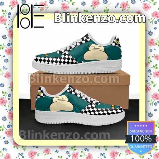 Snorlax Checkerboard Pokemon Nike Air Force Sneakers