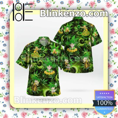 Son Goku Weed Get High Casual Button Down Shirts