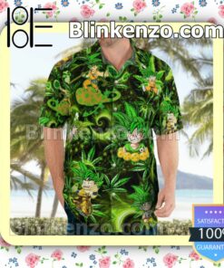 Son Goku Weed Get High Casual Button Down Shirts c