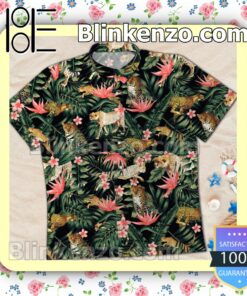 Spiky Leopard Tropical Summer Beach Shirt