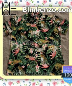 Spiky Leopard Tropical Summer Beach Shirt c